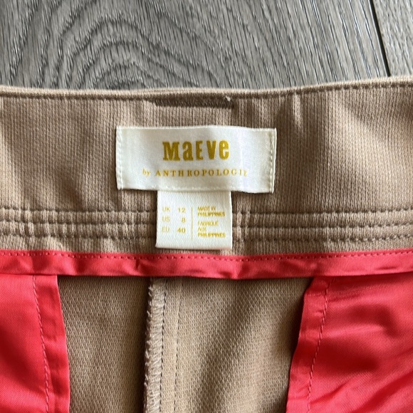 NWT Anthropologie Maeve Tailor Wide Leg Soft Trouser Pants Honey Camel Belt 8 M - Picture 8 of 10